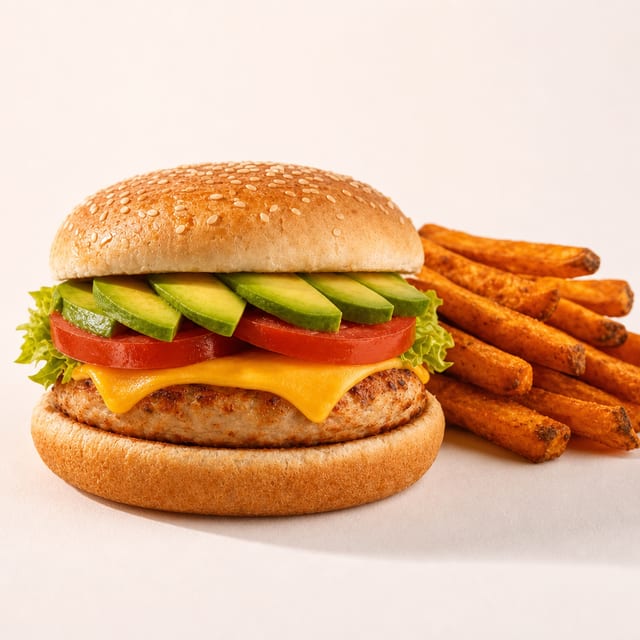 Chicken Burger Deluxe.